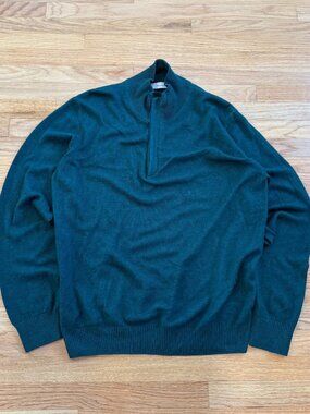 Ermenegildo Zegna Cashmere & Silk Emerald Quarter Zip Medium